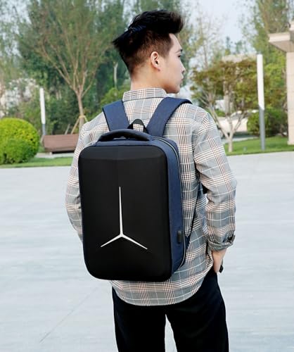 Hard Shell Business Backpack Travel Laptop backpack USB port backpack Daily laptop backpack Waterproof travel backpack (Blue) - color: Blue