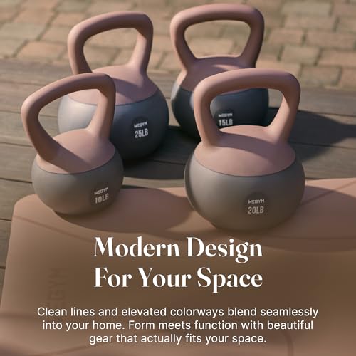 WeGym Soft Kettlebells with Cushioned Impact-Resistant Base and Anti-Slip, Wide-Grip Handle for Home Workouts, Weightlifting, and Full Body Strength Training - color: Pink-3 PCS, style: 10+15+20LB