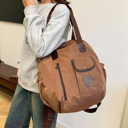 Large Capacity Nylon Backpack for Travel and Daily Use with Multiple Compartments School Bag Casual Handbag Shoulder Bag