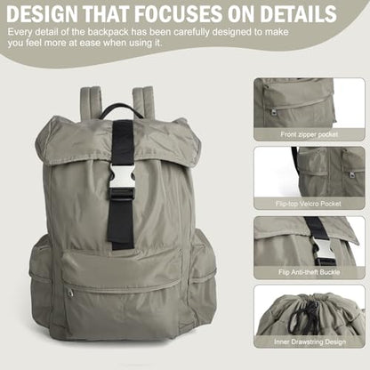 Khaki Travel Backpack Laptop Backpack For Women Carry On Backpack Waterproof Backpack Anti Theft Flight Approved Business Commute - color: Brown
