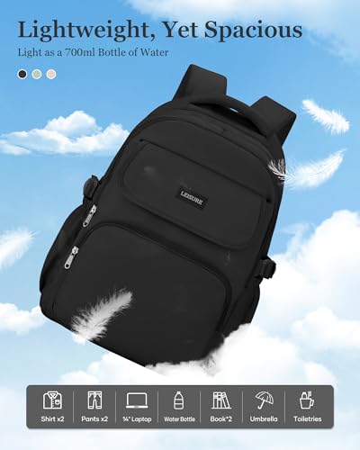 Simple Aesthetic Black Backpacks For School,Lightweight Casual College Backpack Women,Travel Laptop Daypack Men,Waterproof Middle School Book bag For Teens Boys Girls - color: A1-black