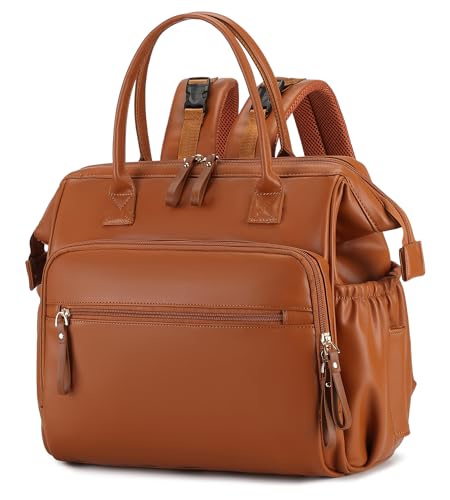 LORADI Large Diaper Bag Tote, Hospital Bag, Baby Shower Essential | 14 Pockets, Convertible, Stroller Clips, 3 Insulated Pockets, Water-resistant, Easy to Clean - color: Brown, size: Large-20L