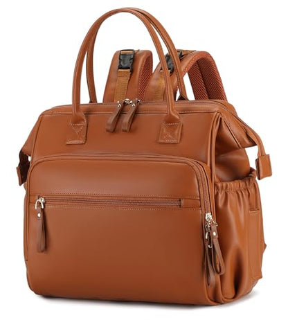 LORADI Large Diaper Bag Tote, Hospital Bag, Baby Shower Essential | 14 Pockets, Convertible, Stroller Clips, 3 Insulated Pockets, Water-resistant, Easy to Clean - color: Brown, size: Large-20L