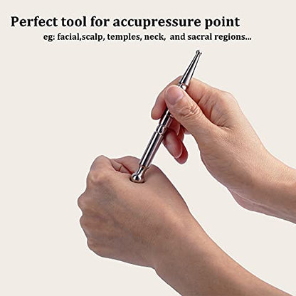 FeelFree Sport Deep Tissue Massage Tool-Stainless Steel Acupuncture Pen-Trigger Point Massage Relief Pain Therapy Tools Full Body Relaxing Trigger Self-Massage Acupressure Bar (B) - style: B