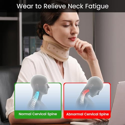Velpeau Neck Brace for Neck Pain and Support - Soft Cervical Collar for Sleeping, Snoozing, Sleeping Upright, Anti-Snoring, Sleep Apnea for Women & Men (Khaki, Dual-purpose Version, L: 14-16.5"/3.3") - size: Large (Pack of 1), style: Dual-purpose Version-