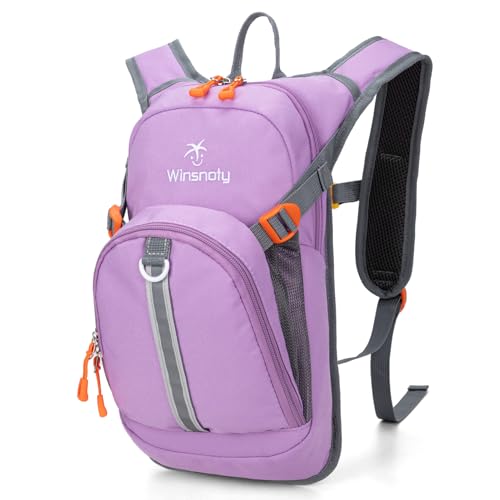 Kids Hydration Backpack, Water Hiking Backpack for Boys or Girls with 1.5L Reservoir Bladder - color: Purple