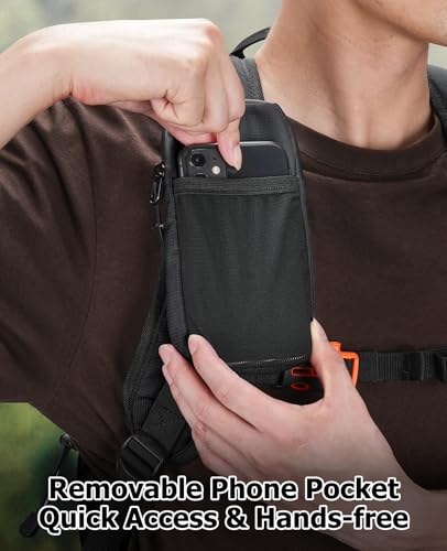 NOOLA Hydration Backpack with 3L Water Bladder - 25L Water Backpack for Hiking, Cycling, Running, Biking - Lightweight Hiking Pack Bag with Rain Cover, Phone Holder and Trekking Pole Holders, Black - color: Black, size: 25 Liters