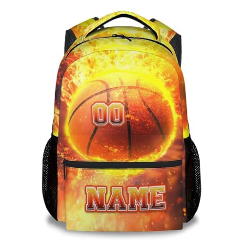 Personalized Backpack for Boys, Basketball Backpack for Kids Girls, Custom Back to School Gifts, 17 Inch Large Capacity Preschool Bookbag - color: Color-3