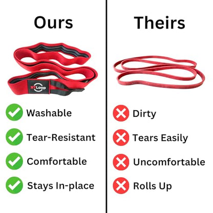 Long Fabric Resistance Band with Door Anchor - Full Body Resistance Band for Working Out and Physical Therapy - Heavy Strength Exercise Band