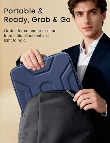 DOMISO 15.6 inch Laptop Sleeve, Shockproof and Waterproof EVA Protective Laptop Case, Laptop Sleeves for 16" MacBook Pro/Max M2 M1 2019-2023,15"-16" HP Dell Asus Laptop,Dell XPS 15, Dark Blue - color: Dark Blue, size: 15.6 inch