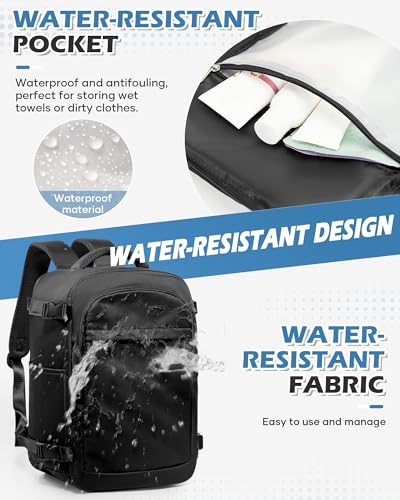VGCUB Vacuum Backpack Travel with Pump, 40L Carry On Travel Backpack Flight Approved TSA, Vacuum Seal Compression Bags for Clothing, Waterproof Personal Item Bag for Women Men Black - color: A-black With Vacuum Bag