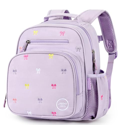 mibasies Toddler Backpacks for Girls 2-4: Quilted Backpack for Preschool Prek Daycare - Cute 12 Inches Bookbag for Little Kids Bow Purple - color: Bow Purple, style: Toddler-12"h(not Fit Folder)