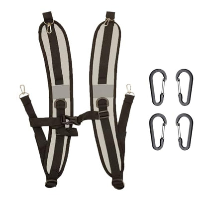 PAASTAl Backpack Straps,Relacement Adjustable Padded Shoulder Straps for Bag, with Metal/Plastic Clips. - color: Gray Alloy