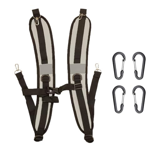 PAASTAl Backpack Straps,Relacement Adjustable Padded Shoulder Straps for Bag, with Metal/Plastic Clips. - color: Gray Alloy