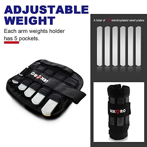Wrist Ankle Weights with Removable Steel Bars, 1 Pair Adjustable Arm Leg Weights for Men and Women, No Leakage Design, Weighted Wrist Bands for Walking Jogging Yoga Pilates - color: Adjustable Wrist Arm Weights 2.2 LBS