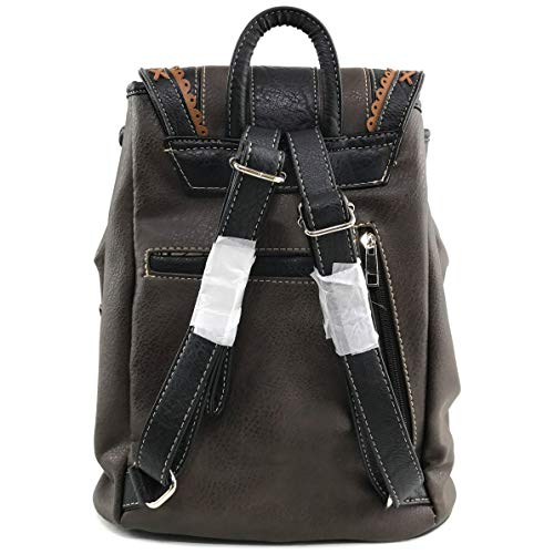 Zelris Western Country Floral Buckle Rucksack Backpack (Brown) - color: Brown