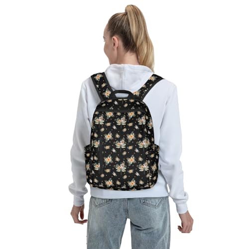 Anti Scratch Polyester Backpack Magical Dragonfly Flower, Smooth Surface Multipurpose Travel Pack for All Weather Daily Use Unisex - color: Picture (374)