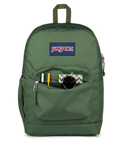 JanSport Cross Town Plus Backpack - Large Main Compartment, Side Water Bottle Pocket, 15-Inch Padded Laptop Sleeve - Cargo Green - color: Cargo Green