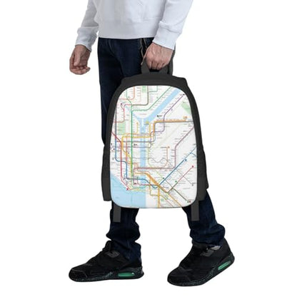 New York City Subway Map Packable Backpack 20l Lightweight, Foldable Travel Daypack - Hiking & Shopping Backpack For Men Women