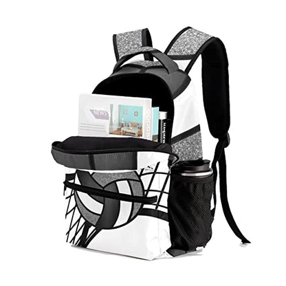 Personalized Custom Volleyball Black White Backpack Lightweight Travel Hiking Causual Bag With Name - color: Design 2