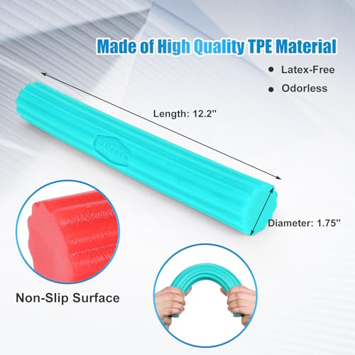 Flexible Resistance Bar for Physical Therapy, Resistance Exercise Twisting Bar for Tennis Elbow, Tendonitis Pain Relief & Grip Strength Improve - color: Green- Medium 15 LBS