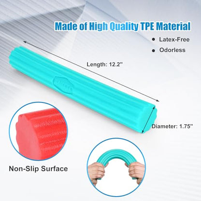 Flexible Resistance Bar for Physical Therapy, Resistance Exercise Twisting Bar for Tennis Elbow, Tendonitis Pain Relief & Grip Strength Improve - color: Green- Medium 15 LBS