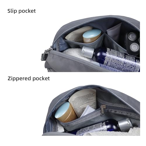 Travel Toiletry Bag 8L, Large Packing Cube with Waterproof TPU Wet/Dry Compartment - color: Ash Grey, size: 8L
