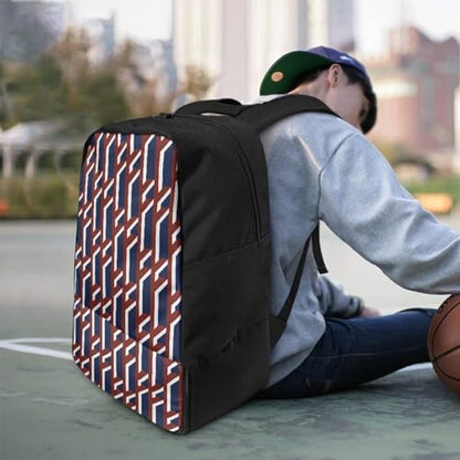 18.5in Basketball Backpack Basketball Bag with Shoe Compartment & Ball Holder, Waterproof Bag for Soccer Volleyball - color: Geometric Abstract Print