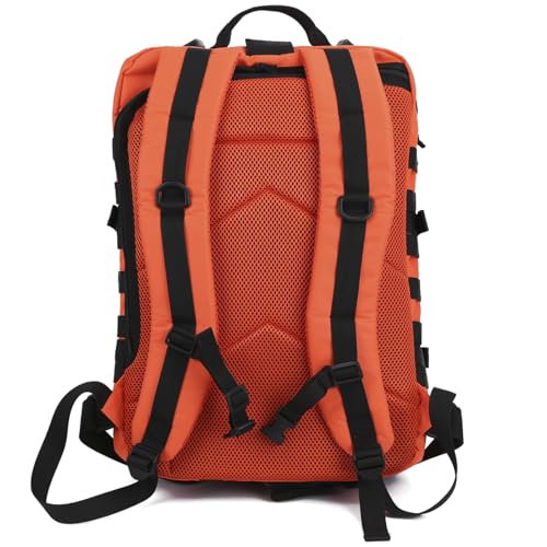 REEBOW GEAR Military Tactical Backpack for Men Large Army 3 Day Assault Pack Molle Hiking Daypack Bag (Orange-black) - color: Orange-black