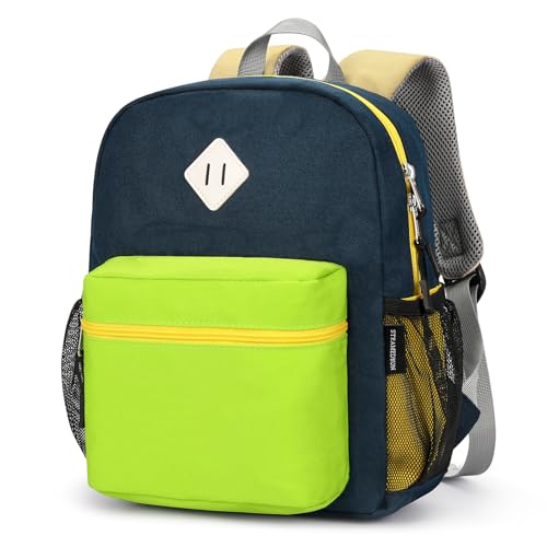 STEAMEDBUN Toddler Backpack for Boys 2-4,Kindergarten Backpack for Boys,Preschool Backpack,Mini - color: Dark Blue&green, size: Mini - 12"H