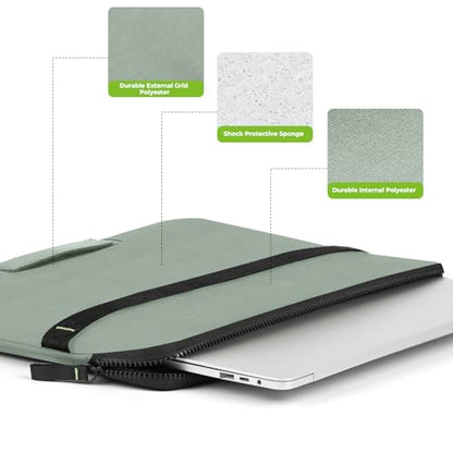 Acer Laptop Sleeve 16 inch, 15-16 inch Laptop Case, Shockproof Protective Laptop Briefcase, Waterproof Polyester Notebook Computer Bag for Acer HP ASUS MacBook Dell Lenovo, Green - color: Green, size: 16inch