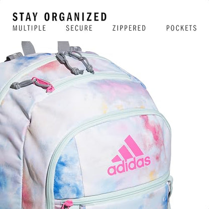 adidas Excel 7 School Backpack for Laptop, Gym and Travel, 34L, Tie Dye Wash Halo Mint Green/Grey/Pulse Magenta Pink/7, OSFA - color: Tie Dye Wash Halo Mint Green/Grey/Pulse Magenta Pink/7, size: One Size