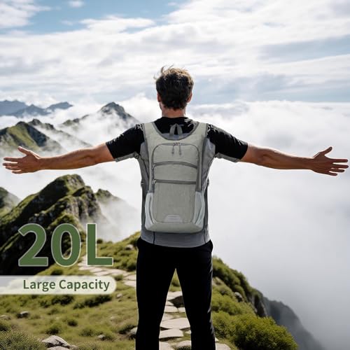 20L Lightweight Hiking Daypack, Foldable Travel Packable Backpack for Men Women for Cycling Camping Outdoor (Gray) - color: Gray
