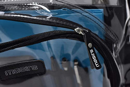 Masirs Handy Laundry Clear Backpack Stadium Approved – Heavy Duty Transparent Bag, Waterproof, Mesh Side Pockets, Easy to Clean, 16 x 11 in - style: Heavy Duty Clear Backpack