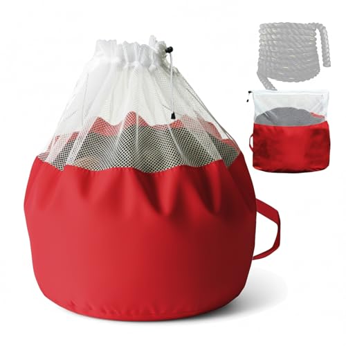 J Bryant Extra Large Battle Rope Storage Bag – Heavy-Duty Carry Sack for Training Ropes, Jump Ropes & Gym Accessories - color: Red