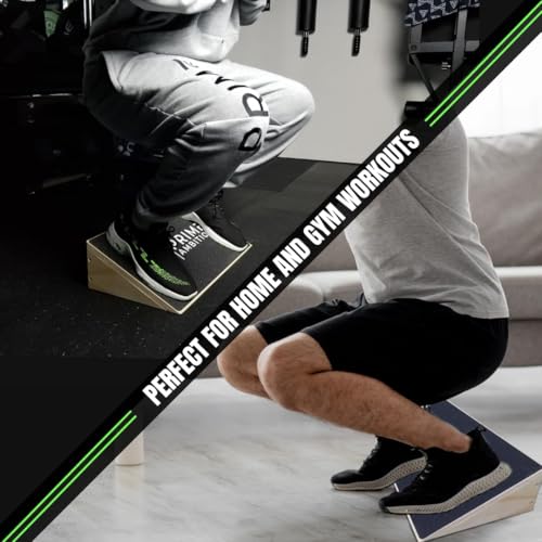 Premium Knees Over Toes Slant Board for Calf Stretching - Athletic Performance, Training Slant Board for Squats - Slanted Squat Board Non-Slip Surface - 25 Degree Incline, 1000 Lbs Weight Capacity