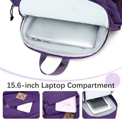 abshoo 32L Backpack for School College Bookbag Middle High School Backpacks Casual Daypack Travel Backpack (Purple) - color: Purple