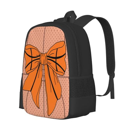 Basketball Bow Backpack Laptop Travel Bag Adjustable Backpack Print Daypack for Men Women 16.5 In - color: Style 5