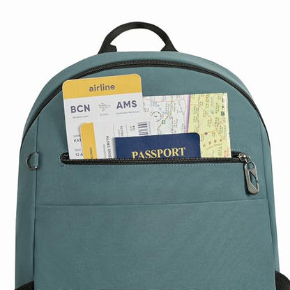 Travelon Anti-Theft Metro Backpack with RFID blocking pouch/NEW HARDWARE - color: Slate Blue/New Hardware