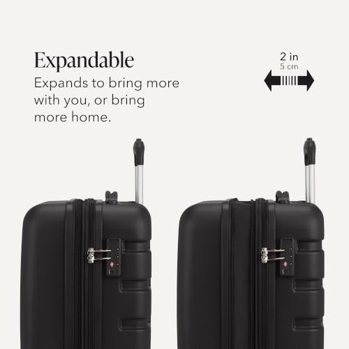 SWISSGEAR Signature Hardside Expandable Carry-On Spinner & Mini Weekender Tote Set, ABS Construction, TSA-Friendly Lock, Black, 2-Piece Set (19-Inch/Mini Weekender Tote) - color: Black, size: 2-Piece Set (Mini Weekender/19")