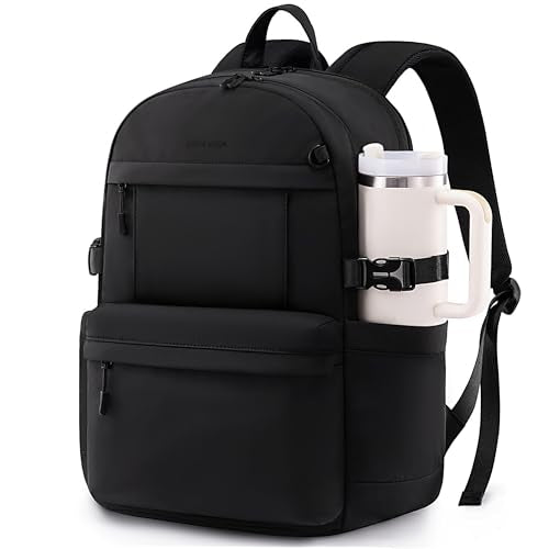 LOVEVOOK Laptop Backpack for Women with Giant Tumbler Holder,17.3 Inch Laptop Computer Bag Travel Backpack Purse,Waterproof Work Business Backpack College Bookbag Teacher Bags,Black - color: Black, size: 17.3 Inch