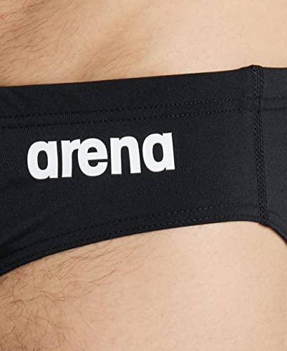 Arena Men's Team Solid Swim Brief MaxLife Athletic Swimwear Professional Swimsuit Bathing Suit - color: Black/White, size: 24