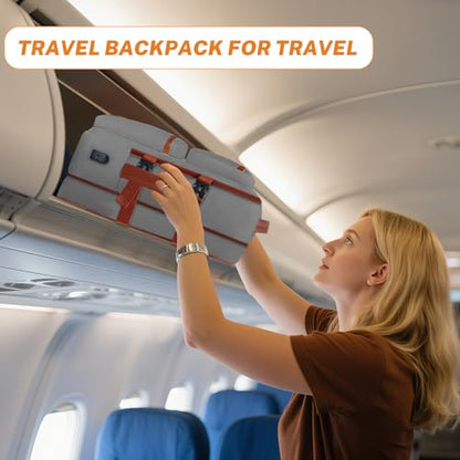 Expandable Travel Backpack Women Men with USB Charging Port, 15.6 Inch Laptop Backpack Waterproof Carry on Flight Approved for Travel Work Hiking College, Grey - color: Grey