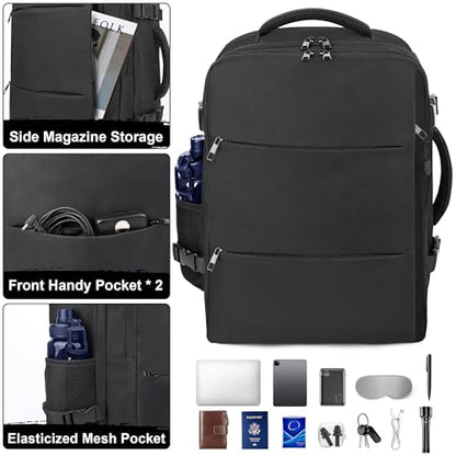DEYACE Travel Backpack for Men Women, TSA Approved Carry On Backpack 17x13x8 Personal Item Size Airplane Approved Weekender Bag, Water Resistant Lightweight Laptop Daypack for Flight