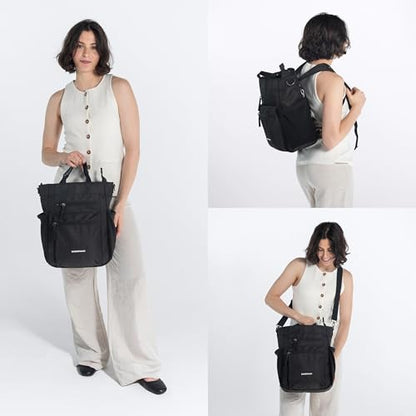 Sherpani Soleil, Anti Theft Convertible Backpack, 3 in 1 Tote, Crossbody Purse, 18L Travel Bag, Fits 13” Laptop (Carbon) - color: Carbon