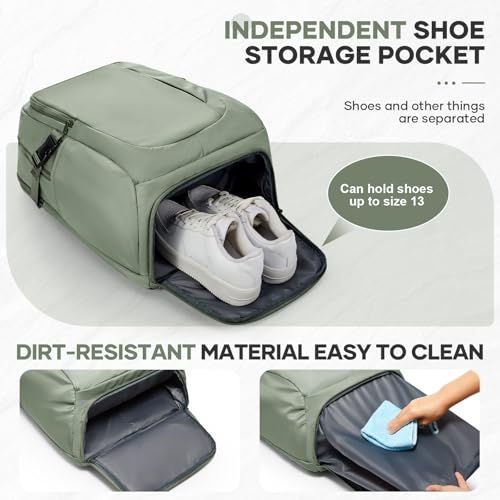 suwasp Large Travel Backpack for Women Men Mochila Airline Approved Carry On Personal Item Backpack Bag Frontier Airlines Personal Item Travel Bag Flight Approved Luggage Backpack - Green - color: Grey Green, size: Large
