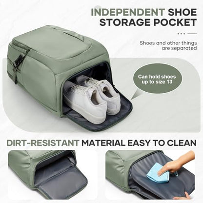 suwasp Large Travel Backpack for Women Men Mochila Airline Approved Carry On Personal Item Backpack Bag Frontier Airlines Personal Item Travel Bag Flight Approved Luggage Backpack - Green - color: Grey Green, size: Large