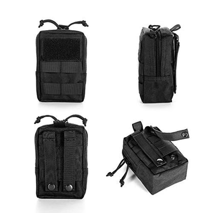 Upgraded Sports Water Bottles Pouch Bag, Tactical Drawstring Molle Water Bottle Holder Tactical Pouches, Travel Mesh Water Bottle Bag Tactical Hydration Carrier - color: BLACK_WaterPouch-Small Pouch