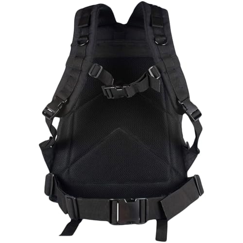 FOX OUTDOOR PRODUCTS Large Transport Pack | 37L Tactical Backpack with Compression Straps, Hydration Pocket & Modular Webbing - color: Black