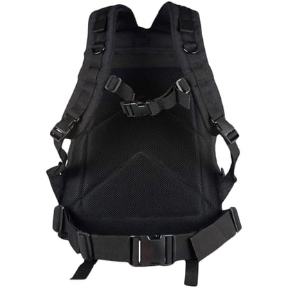 FOX OUTDOOR PRODUCTS Large Transport Pack | 37L Tactical Backpack with Compression Straps, Hydration Pocket & Modular Webbing - color: Black